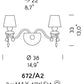 Sylcom Michiel 672/A2-D-D.A Amber Detailing Wall Lamp in Polished Gold Metal Finish