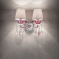 Sylcom Michiel 672/A2-K-AMT Amethyst with lead pendants Wall Lamp in Polished Chrome Metal Finish