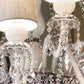 Sylcom Michiel 672/A3+2-D-BL Milk White with lead pendants Wall Lamp in Polished Gold Metal Finish