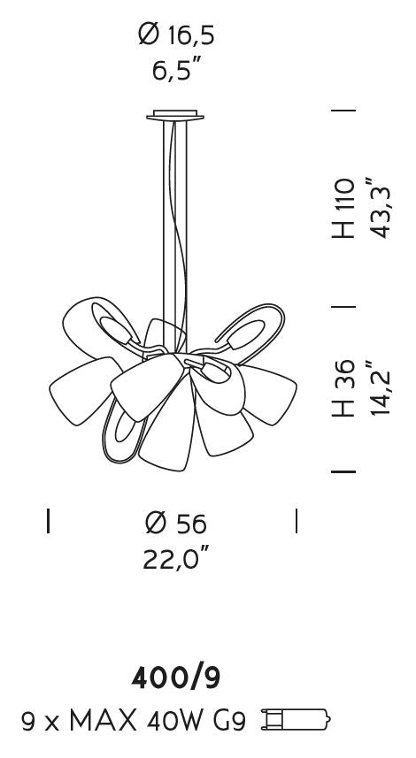Sylcom Mocenigo 400/9-K-AMT Amethyst Suspension in Polished Gold Metal Finish