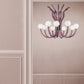Sylcom Modà 2800/9-NNS-AMT Amethyst Suspension in Brushed Black Nickel Metal Finish