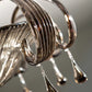 Sylcom Molin 1386/48-D-CR.FU Crystal and smoked drops Ceiling Lamp in Polished Gold Metal Finish