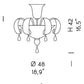 Sylcom Molin 1386/48-K-CR Clear Ceiling Lamp in Polished Chrome Metal Finish