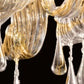 Sylcom Molin 1386/48-K-CR.ORO Clear and 24 Kt Gold Ceiling Lamp in Polished Chrome Metal Finish