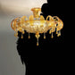 Sylcom Molin 1386/60-D-CR.ORO Clear and 24 Kt Gold Ceiling Lamp in Polished Gold Metal Finish