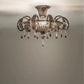 Sylcom Molin 1386/60-K-CR.FU Crystal and smoked drops Ceiling Lamp in Polished Chrome Metal Finish
