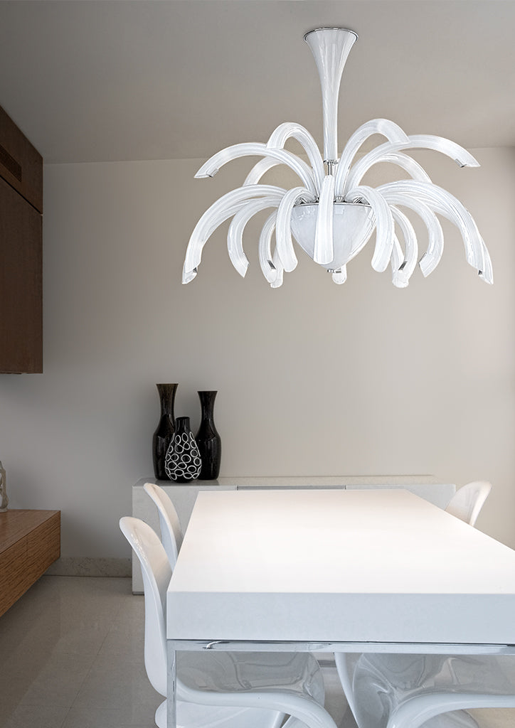 Sylcom Phoenix 2030/15-K-CR Clear Chandelier in Polished Chrome Metal Finish