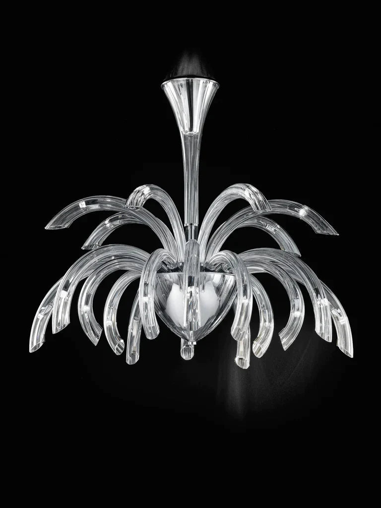 Sylcom Phoenix 2030/21-K-CR Clear Chandelier in Polished Chrome Metal Finish