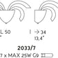Sylcom Phoenix 2033/7-K-FU Smoked Wall Lamp in Polished Chrome Metal Finish