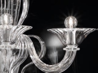Sylcom Pisani 1430/8-D-CR Clear Chandelier in Polished Gold Metal Finish
