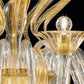 Sylcom Pisani 1431/10-D-CR.ORO Clear and 24 Kt Gold Chandelier in Polished Gold Metal Finish