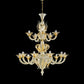 Sylcom Pisani 1431/10+5-D-BLAV.ORO Ivory and 24Kt Gold Chandelier in Polished Gold Metal Finish