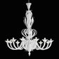 Sylcom Pisani 1431/12-K-BL.CR Milk White Clear Chandelier in Polished Chrome Metal Finish
