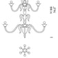 Sylcom Pisani 1431/12+6-D-CR Clear Chandelier in Polished Gold Metal Finish
