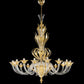 Sylcom Pisani 1431/16-D-CR.ORO Clear and 24 Kt Gold Chandelier in Polished Gold Metal Finish