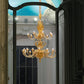 Sylcom Pisani 1431/16+8-D-AS Submerged Amber Chandelier in Polished Gold Metal Finish