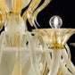 Sylcom Pisani 1431/16+8-D-BLAV.ORO Ivory and 24Kt Gold Chandelier in Polished Gold Metal Finish