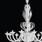 Sylcom Pisani 1431/6-D-BL.CR Milk White Clear Chandelier in Polished Gold Metal Finish