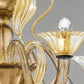 Sylcom Pisani 1431/8-D-FU.ORO Smoked and 24 Kt Gold Chandelier in Polished Gold Metal Finish