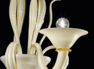 Sylcom Pisani 1432/A2-D-BLAV Ivory Wall Lamp in Polished Gold Metal Finish