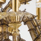 Sylcom Rezzonico 1470/12-PA-FU.ORO Smoked and 24 Kt Gold Chandelier in Silver Bronzing Metal Finish
