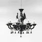 Sylcom Rezzonico 1470/6-PO-BLU.ORO Blue and 24Kt Gold Chandelier in Gold Bronzing Metal Finish