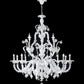 Sylcom Rezzonico 1471/12-PA-BL.CR Milk White and Clear Chandelier in Silver Bronzing Metal Finish
