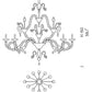 Sylcom Rezzonico 1472/12-PA-CR.ORO Clear and 24 Kt Gold Chandelier in Silver Bronzing Metal Finish