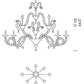 Sylcom Rezzonico 1472/8-PO-CR Clear Chandelier in Gold Bronzing Metal Finish