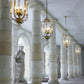 Sylcom Rezzonico 1473-PO-CR.ORO Clear and 24 Kt Gold Suspension in Gold Bronzing Metal Finish