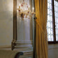 Sylcom Rezzonico 1474/A3-PO-AMT.ORO Amethyst and 24Kt Gold Wall Lamp in Gold Bronzing Metal Finish