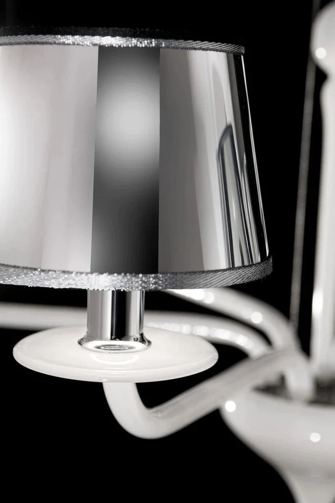 Sylcom Sahara 2010/6-K-BL Milk White Suspension in Polished Chrome Metal Finish