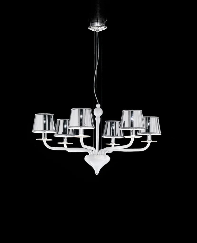 Sylcom Sahara 2010/6-K-BL Milk White Suspension in Polished Chrome Metal Finish