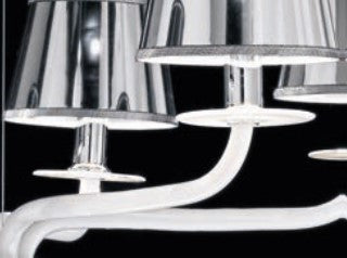 Sylcom Sahara 2010/6-K-BL Milk White Suspension in Polished Chrome Metal Finish