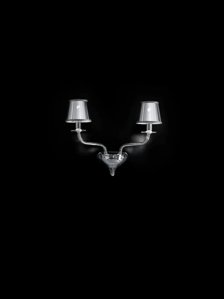 Sylcom Sahara 2010/A2-K-CR Clear Wall Lamp in Polished Chrome Metal Finish