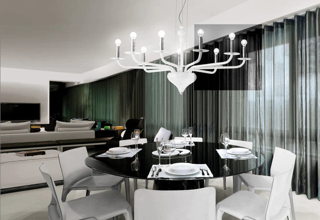 Sylcom Sahara 2011/12-K-BL Milk White Suspension in Polished Chrome Metal Finish