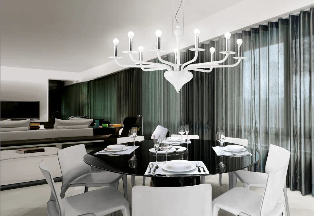 Sylcom Sahara 2011/9-K-BL Milk White Suspension in Polished Chrome Metal Finish