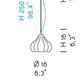 Sylcom Sphera 0243-K-DEN Blue Denim Wall Lamp in Polish Chrome Metal Finish