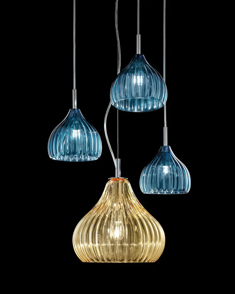 Sylcom Sphera 0244-K-AS Submerged Amber Wall Lamp in Polish Chrome Metal Finish