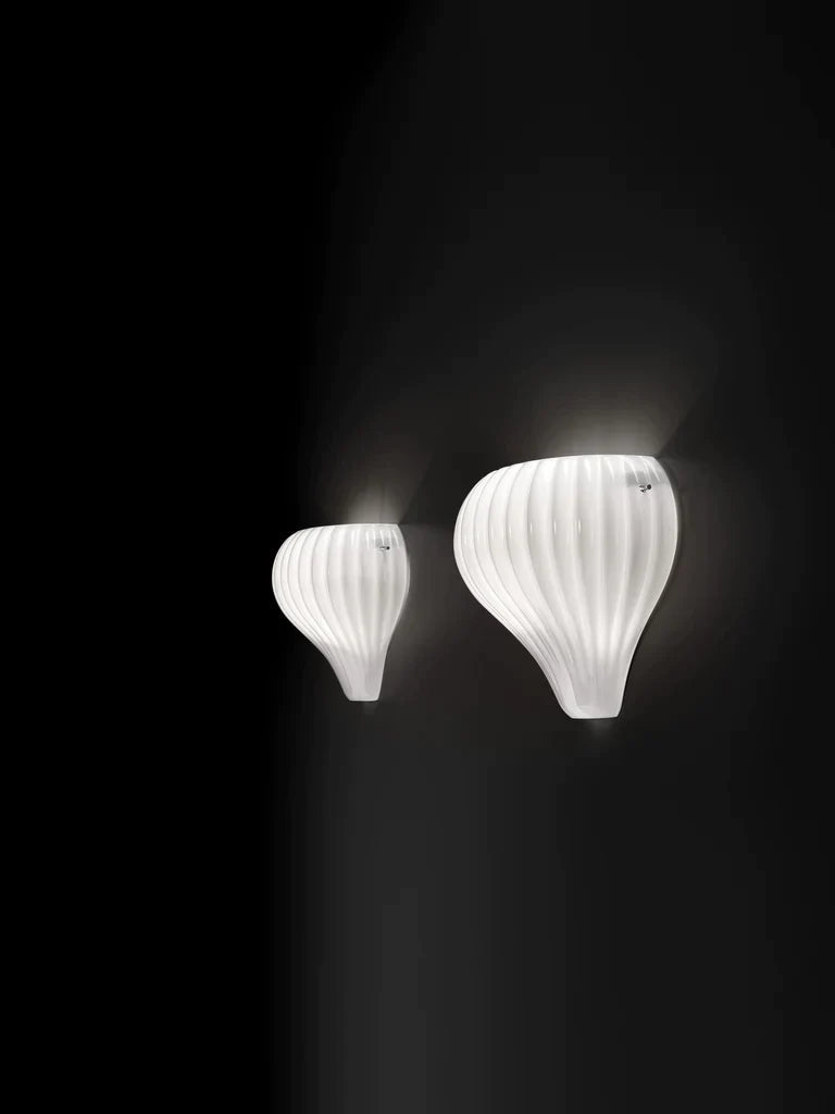 Sylcom Sphera 0247-K-BL Milk White Ivory Wall Lamp in Polish Chrome Metal Finish