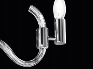 Sylcom Street 2000/6-NNS-CR Clear Suspension in Brushed Black Nickel Metal Finish