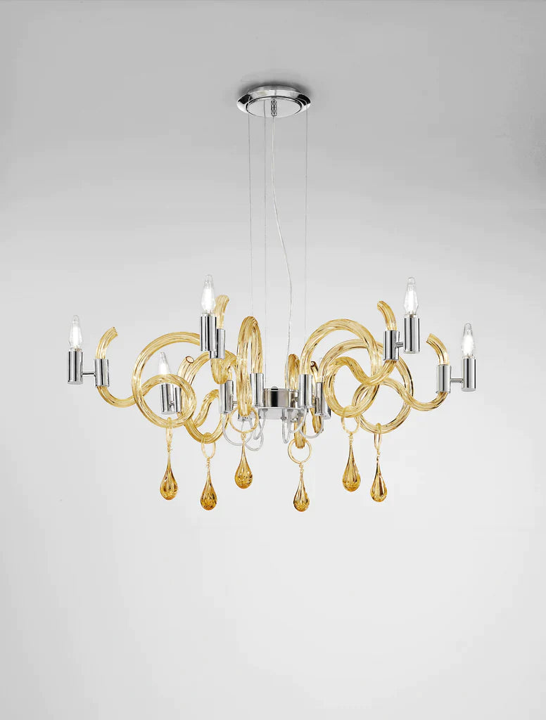 Sylcom Street 2001/6-NNS-AS Submerged Amber Suspension in Brushed Black Nickel Metal Finish