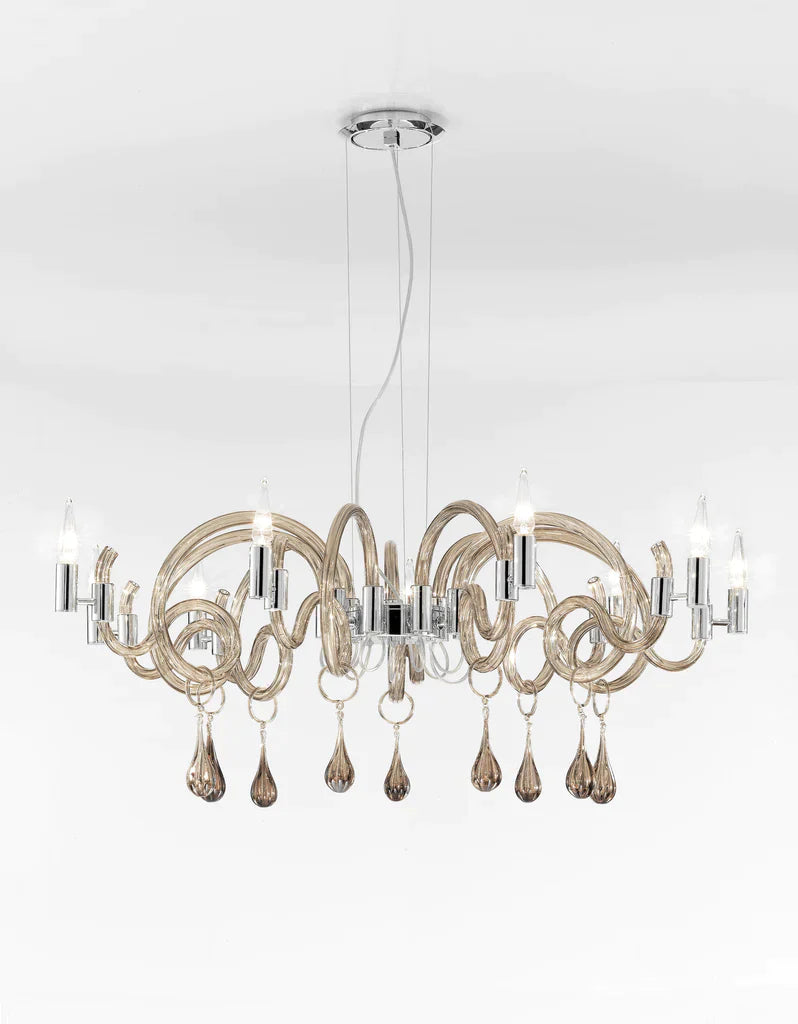 Sylcom Street 2001/9-D-FU Smoked Suspension in Polished Gold Metal Finish