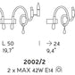 Sylcom Street 2002/2-K-OCE Ocean Suspension in Polished Chrome Metal Finish