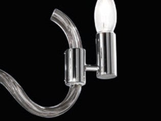 Sylcom Street 2002/3-K-GRY Grey Suspension in Polished Chrome Metal Finish