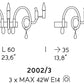 Sylcom Street 2002/3-NNS-FU Smoked Suspension in Brushed Black Nickel Metal Finish