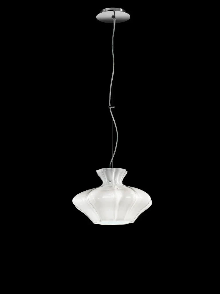 Sylcom Sweet 0140-K-BL Milk White Clear Wall Lamp in Polish Chrome Metal Finish