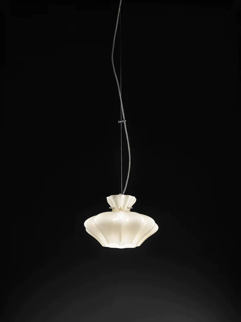 Sylcom Sweet 0140-K-BLAV Milky White Ivory Wall Lamp in Polish Chrome Metal Finish