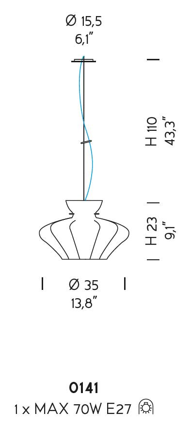 Sylcom Sweet 0141-K-DEN Blue Denim Wall Lamp in Polish Chrome Metal Finish