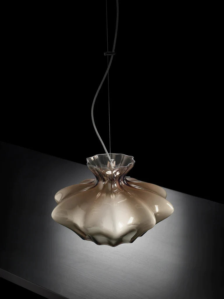 Sylcom Sweet 0141-K-FU Smoked Wall Lamp in Polish Chrome Metal Finish